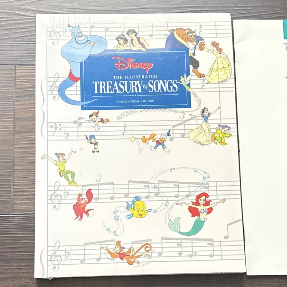 Disney Sheet Music Lot Illustrated Treasury of Songs + Little Mermaid Clarinet